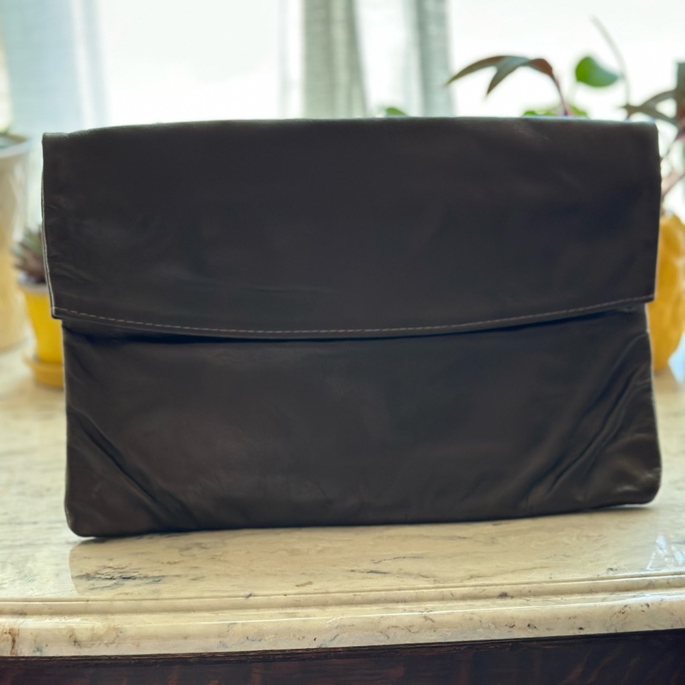 Bronze Faux Leather Clutch